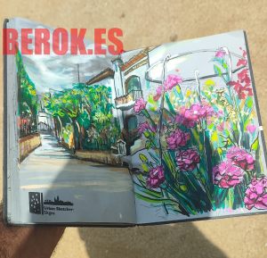 Dibujo Sketch Sitges Usk Dibujo Urbano Cuaderno Gris Poscas Rotuladores 300x100000
